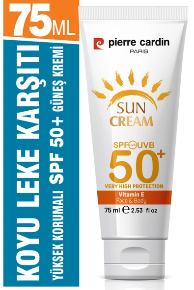Pierre Cardin SPF 50 Leke Karşıtı Yüksek Koruyucu Yüz Güneş Kremi 75 ML Normal Ve Kuru Ciltler İçin ürün görseli 1
