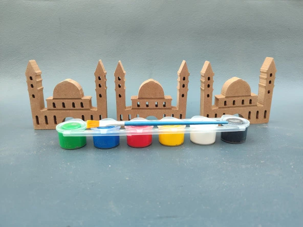 RMZN5-3 lü Ayasafya Camii ( 10 cm 18 mm ) Ramazan Ayına Özel Ahşap Boyama Etkinliği, Boyama Seti, ürün görseli 1