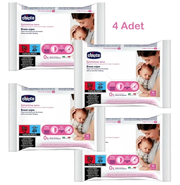 Chicco Göğüs Temizleme Mendili 16 adet 4 Paket ürün görseli 1