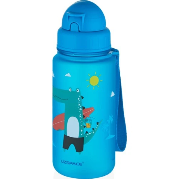 Uzspace 3024 400ML Mavi Desenli Yeni Seri Su Matarası ürün görseli 1