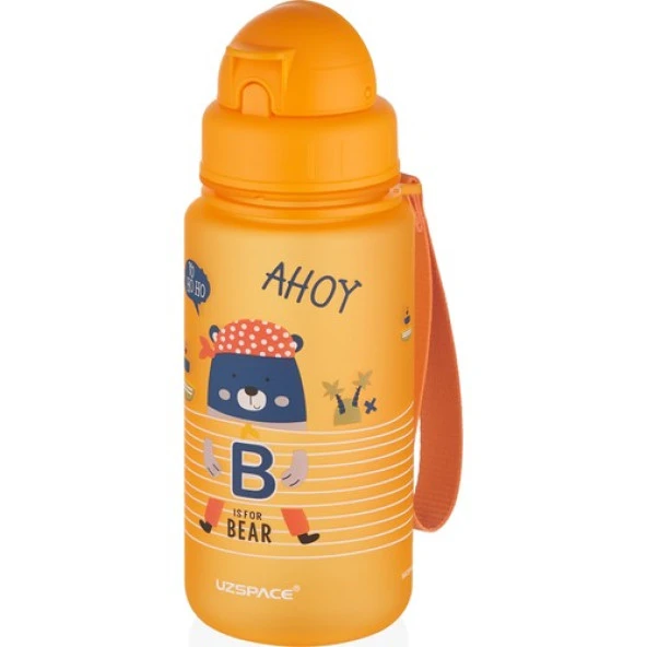 Uzspace 3024 400ML Turuncu Desenli Yeni Seri Su Matarası ürün görseli 1