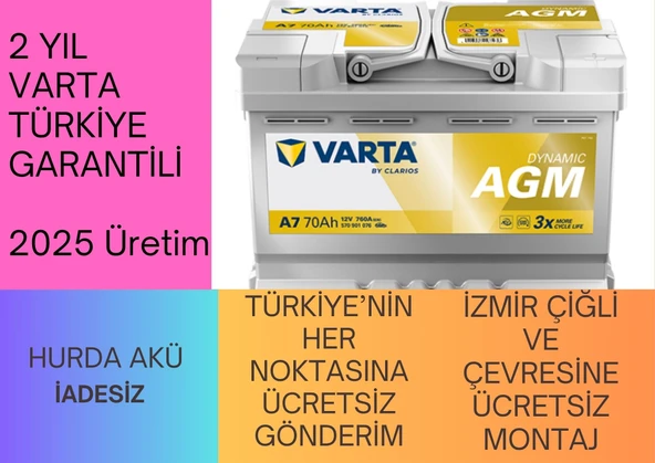 Varta Silver Dynamic E39 Start-Stop Plus AGM 12 V 70 Ah 760 CCA Akü - 2025 ürün görseli 1