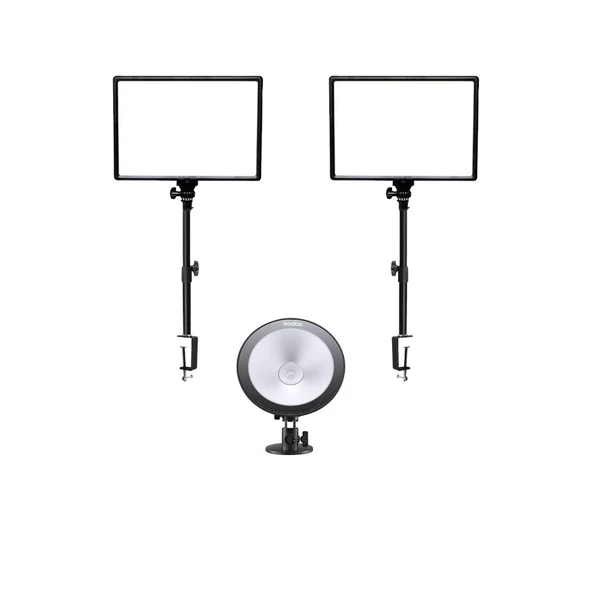 GDX PRO GX-300 2'li Bataryalı Soft Light Set ve Godox CL10 RGB Profesyonel Yayıncı Seti ürün görseli 1