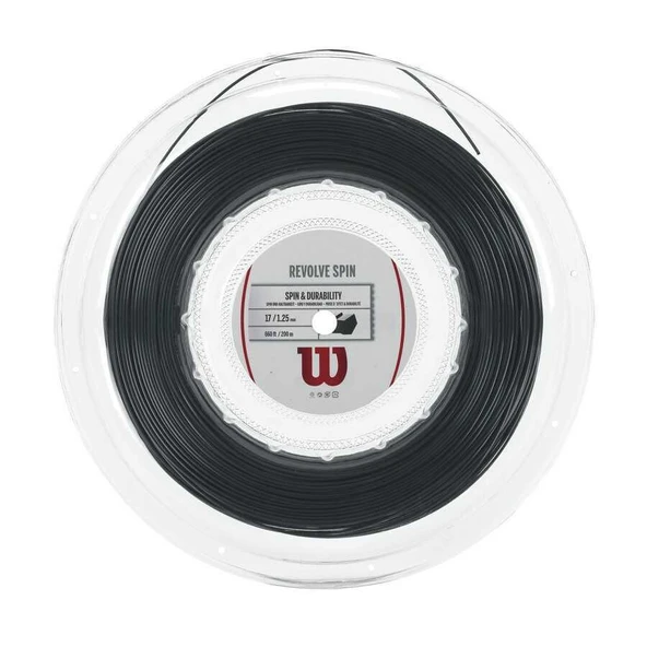 Wilson Revolve Spin Siyah 1.25 200M Rulo Kordaj WRZ908100 ürün görseli 1