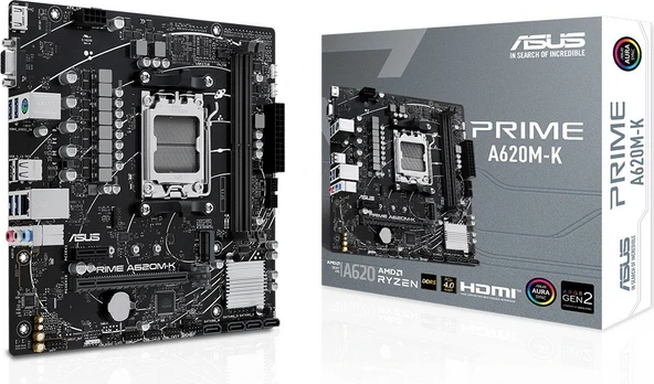 ASUS PRIME A620M-K AMD A620 6400 DDR5  AM5 HDMI VGA mATX - PRIME A620M-K Anakart ürün görseli 1