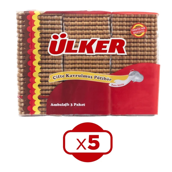 Ülker Pötibör Bisküvi Çifte Kavrulmuş 450 gr x 5 Adet ürün görseli 1