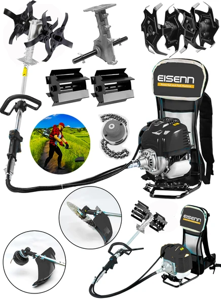 Eisenn Germany Janker Tarla Seti 20 Hp Sırt Tırpan + Toprak Eşeleme + Akrobat Çapa Aparatı ürün görseli 1