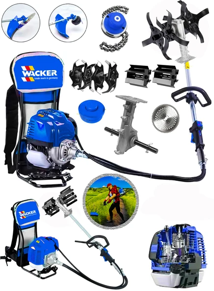 Wacker Pro Alman General Super Motor Arazi Seti 20 Hp Sırt Tırpan Toprak Eşeleme + Akrobat Çapa Aparatı ürün görseli 1