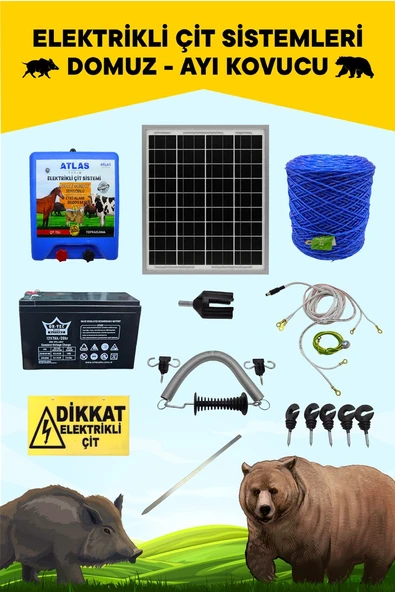 ATLAS EKONOMİK ELEKTRİKLİ ÇİT 5 YIL GARANTİ 2000MT SET ÖMÜRLÜK ÜRÜN NO4 ürün görseli 1
