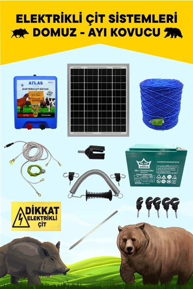 ATLAS ELEKTRİKLİ ÇİT 5 YIL GARANTİ 500MT PROFESYONEL SET ÖMÜRLÜK NO1 ürün görseli 1