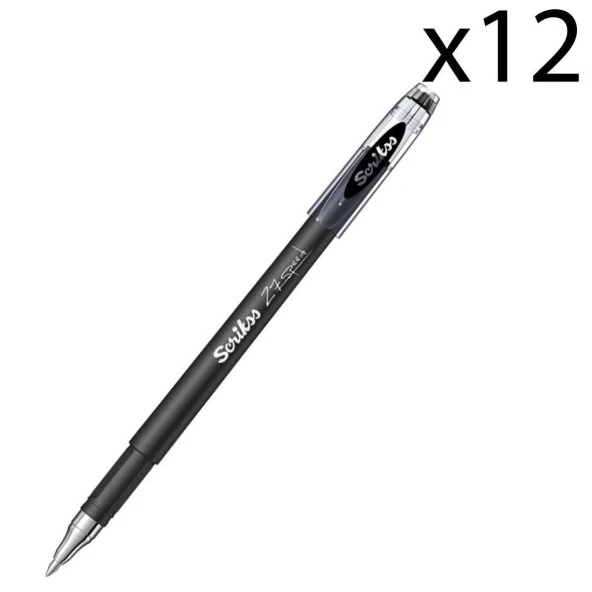 Scrikss Speed Gel Tükenmez Kalem 0.7 mm Siyah 12 Adet ürün görseli 1