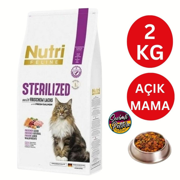 Nutri Feline Somonlu Tahılsız Kısırlaştırılmış Açık Kedi Maması 2 Kg ürün görseli 1