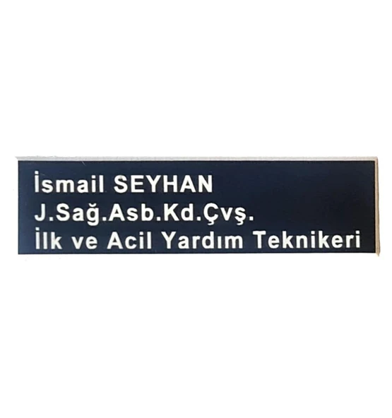 Yaka İsimliği - Arkası İğneli - Sağlık Personeli İsimliği ürün görseli 1