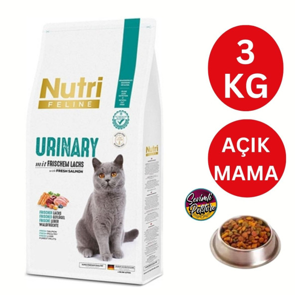 Nutri Feline Böbrek Sağlığı Destekleyici Urinary Somonlu Açık Yetişkin Kedi Maması 3 kg ürün görseli 1