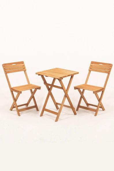 Meya Dekor Balkon Bahçe Mutfak 3'lü Bistro Set Katlanır ürün görseli 1
