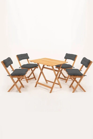 4+1 Minderli Balkon Bahçe Mutfak Bistro Set Katlanır Masa-sandalye ürün görseli 1