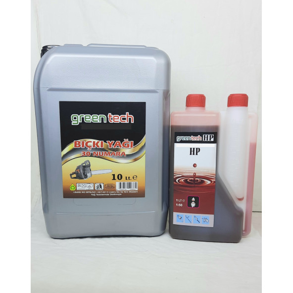 greentech 30 NUMARA BIÇKI TESTERE ZİNCİR YAĞI 10 LT+2T 2 Zamanlı Ölçekli Ağaç Kesme Bıçkı Yağı 1 Lt ürün görseli 1