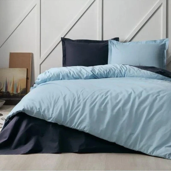 Özdilek Çift Kişilik Ranforce Nevresim Takımı Colormix Aqua Lacivert ürün görseli 1