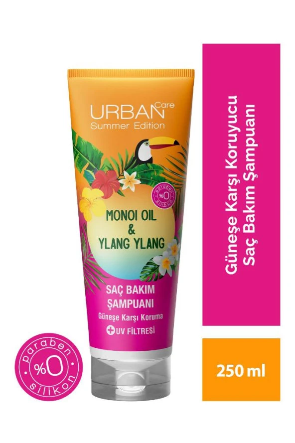 Urban Care Summer-Monoi Yağı & Ylang Ylang Güneş Koruyucu Saç Bakım Şampuanı-Vegan-250 ML ürün görseli 1