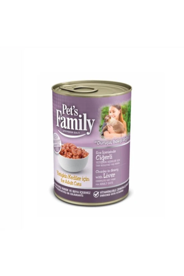 Pets Family Kedi Konservesi Ciğerli 400Gr ürün görseli 1