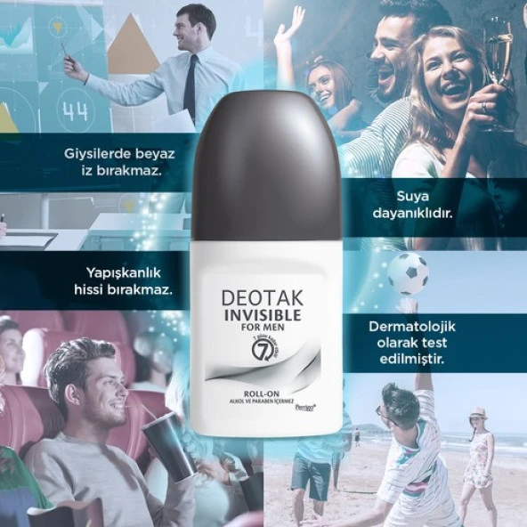 Deotak Invisible For Men Roll-on Deodorant 35 ml - Resim 3