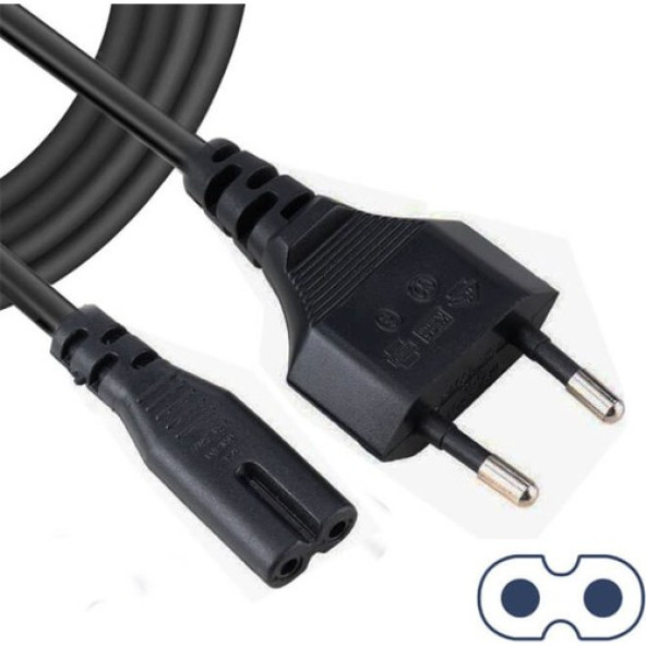Işıldak Radyo Teyp Elektrik Kablosu Güç Kablosu Notebook Laptop Adaptör 2 Oluklu Çift Girişli 220V ürün görseli 1