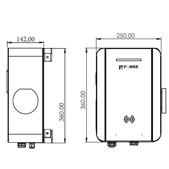 PWR33 HOME-EVC-11 kW WALLBOX - 5 MT KABLO ÇIKIŞLI ELEKTRİKLİ ARAÇ ŞARJ CİHAZI ürün görseli 1