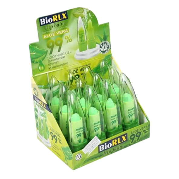 BioRLX %99 Aloe Vera Lip Balm - 12'li Stand ürün görseli 1
