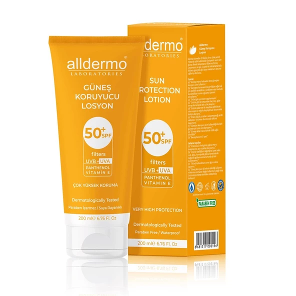 Alldermo SPF50 Güneş Koruyucu Losyon 200 ml ürün görseli 1