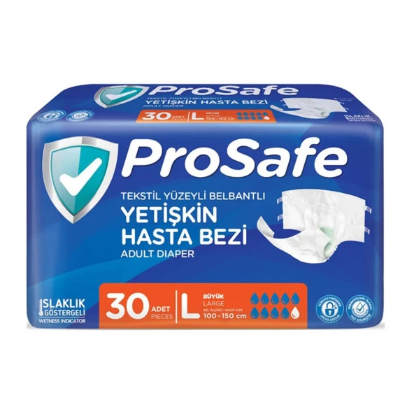 Prosafe Belbantlı Büyük Boy (L) Hasta Bezi 30'lu ürün görseli 1