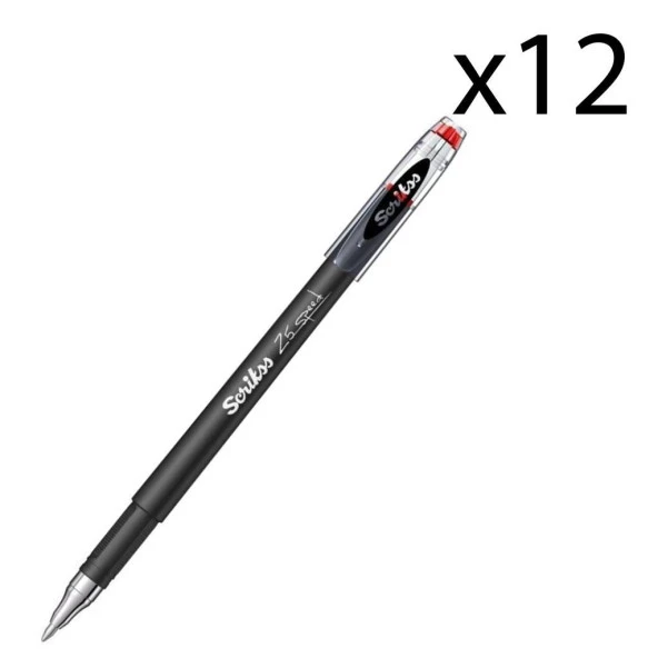Scrikss Speed Gel Tükenmez Kalem 0.5 mm Kırmızı 12 Adet ürün görseli 1