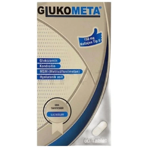 Glukometa Glukozamin Kondroitin MSM Hyaluranik Asit 60 Tablet ürün görseli 1