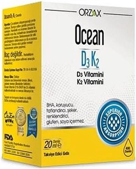 Ocean D3K2 Damla 20 ml ürün görseli 1