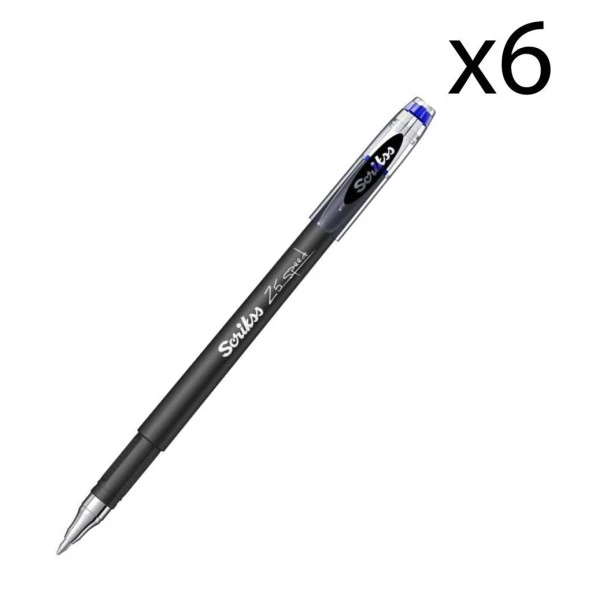 Scrikss Speed Gel Tükenmez Kalem 0.5 mm Mavi 6 Adet ürün görseli 1