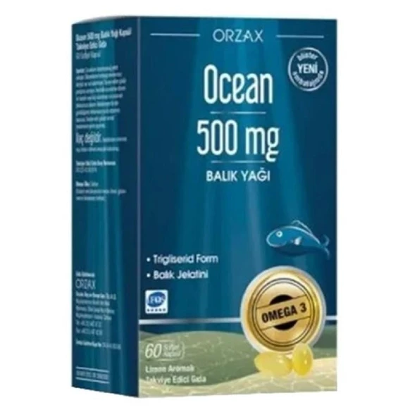 Ocean Omega 3 Balık Yağı 500 mg 60 Kapsül ürün görseli 1
