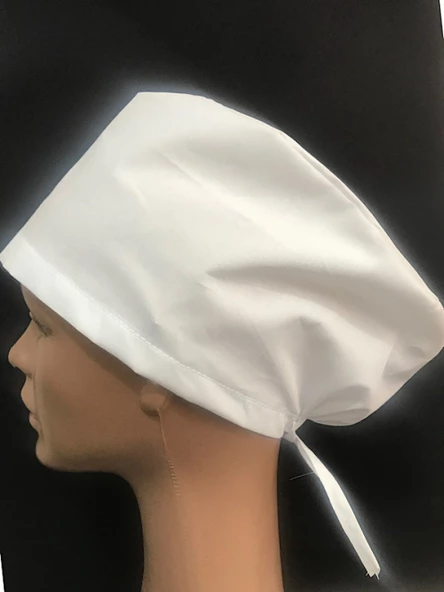 beyaz  CERRAHİ BONE lastikli ve bagcıklıdır doktor hemşire aşçı modern cerrahi bone ürün görseli 1