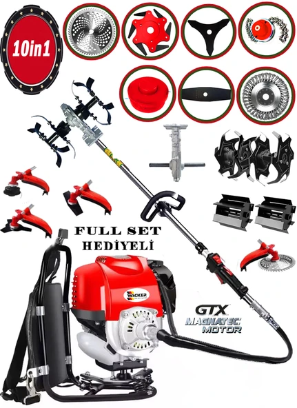German Wh-ergo 453 Güçlü Yüksek Performans 14 Parça Full Set Sırt Tipi Benzinli Çalı Çim Biçme Tırpanı ürün görseli 1
