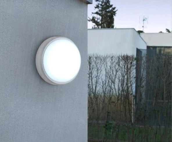 Horoz Artos 15W Yuvarlak Beyaz Led Nem Su Geçirmez Banyo Bahçe Modern Tavan Lambası Beyaz Işık 6500K ürün görseli 1