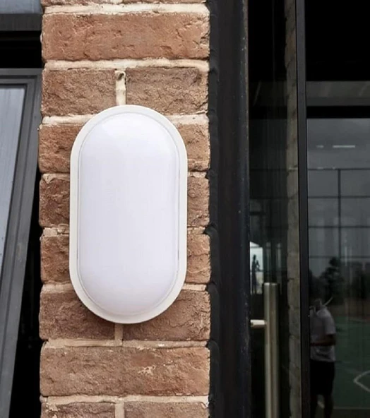 Horoz Aydos 15W Oval Beyaz  Led Nem Su Geçirmez Banyo Bahçe Modern Tavan Lambası Beyaz Işık ürün görseli 1