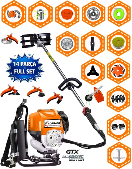 İtaly 680 Ergo VTEC 14 Parça Full Set Güçlü Yüksek Performans Sırt Tipi Benzinli Çalı Çim Biçme Tırpanı ürün görseli 1