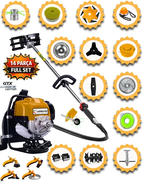 İtaly 14 Parça Full Set F808 Özel Seri Sırt Tipi Tırpan Benzinli Ot Çalı Çim Biçme Makinası ürün görseli 1