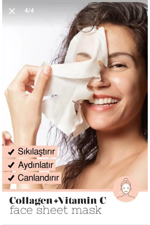 Lacinia Kağıt yüz maskesi (Collogen + Vit.C) - Resim 2