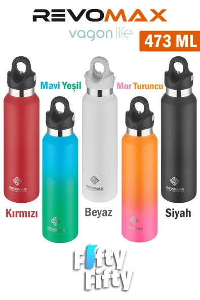 Revomax 473 ML Özel Kapak Sistemli 18saat Sıcak/36 Saat Soğuk  Çelik Termos -473ML ürün görseli 1