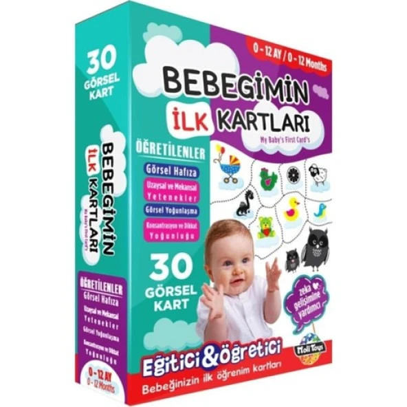 Moli Toys Bebeğimin İlk Kartları 0-12 Ay Eğitici İlk Öğrenim Kartları ürün görseli 1