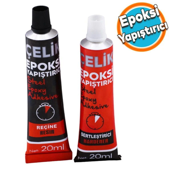 Epoksi Yapıştırıcı Metal Plastik Seramik Cam Güçlü Çelik Yapıştırıcı 20 + 20 Gr Hızlı Kuruyan ürün görseli 1