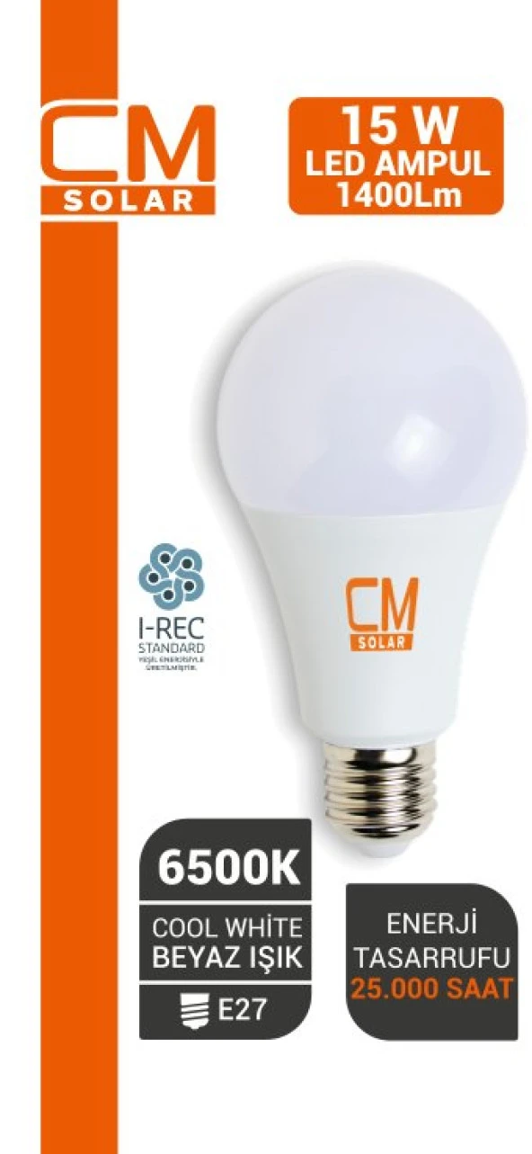 CMSOLAR 15W E27 DUY 6500K BEYAZ IŞIK LED EV AMPULÜ ürün görseli 1