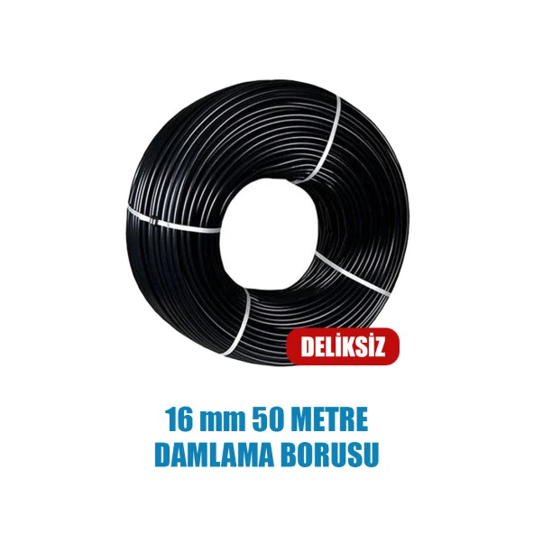 16 MM DAMLAMA BORUSU 50 METRE DELİKSİZ DAMLA SULAMA HORTUMU SULAMA SİSTEMİ ürün görseli 1