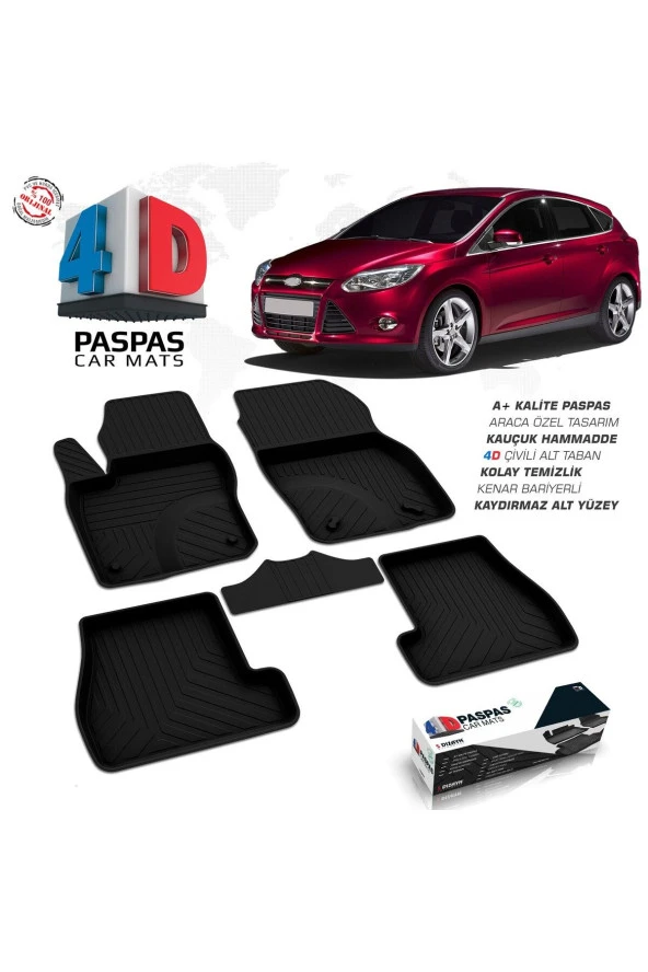 Ford Focus 3 HB 4D Havuzlu Paspas 2011-2014 A+Kalite ürün görseli 1