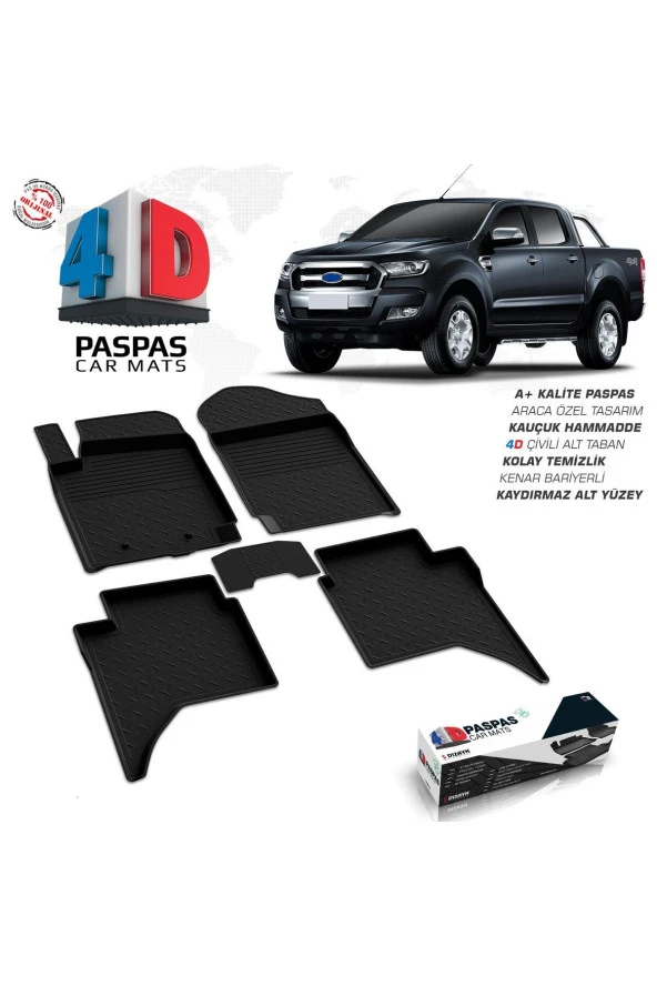 Ford Ranger 4D Havuzlu Paspas 2015 Üzeri A+Kalite ürün görseli 1