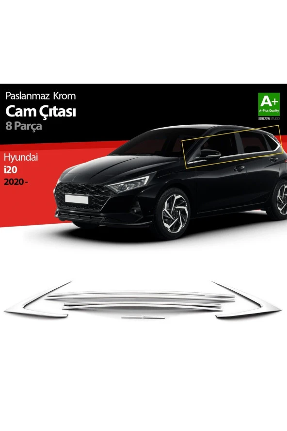 Hyundai i20 Krom Cam Çıtası 8 Prç. 2020 Üzeri ürün görseli 1